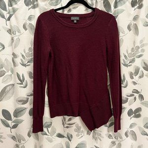 The Limited Asymmetrical Hem Pullover Sweater Maroon Small